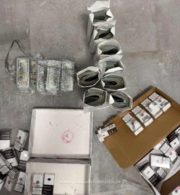 Bărbat capturat cu 580.000 de dolari ascunși în cartușe de țigări FOTO: Poliția de frontieră