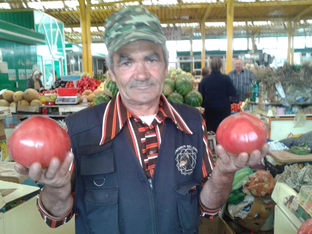 Produsul din soiul denumit popular „inimă de bou” e vedeta culturii lui Petrică Trifan din satul Unghi, cea care l-a făcut căutat de clienţii pieţei