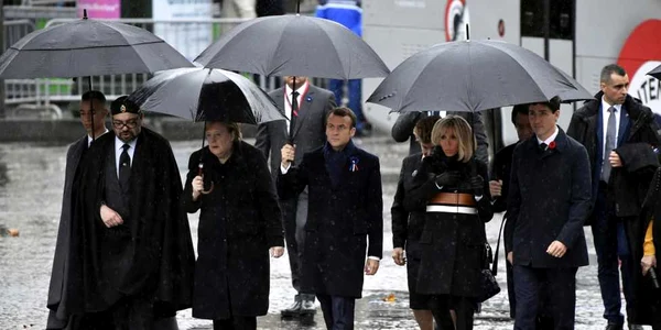 Ceremonie 100 de ani - Armistiţiu - Primul Război Mondial - Paris - Emmanuel Macron - Brigitte Macron - Justin Trudeau - Angela Merkel - regele Mohammed VI al Marocului / FOTO EPA - EFE / 11 nov 2018