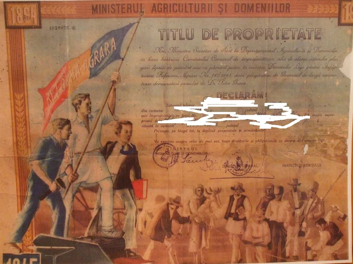 Actul de proprietate găsit în pod Foto: Tiberiu Condrea