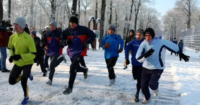 Tinerii s-au întrecut în Parcul Tineretului pe un ger năprasnic