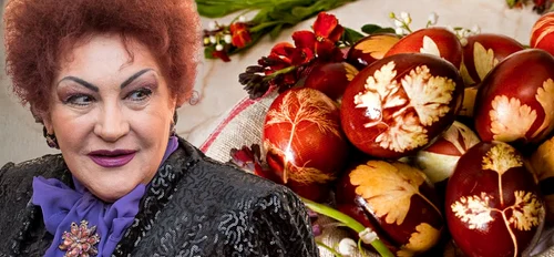 Elena Merișoreanu decorează ouăle cu frunze Foto. mancamsanatos.ro