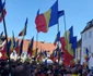 Imagini de la protestul împotriva statuii lui Samuel von Brukenthal de la Sibiu Foto FB Societatea Avram Iancu din România - credit Alin Teslovan