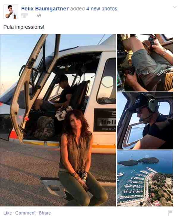 Felix şi Mihaela au fost cu elicopterul în Croaţia. Fotografiile au fost publicate pe o reţea de socializareFoto: arhiva personală