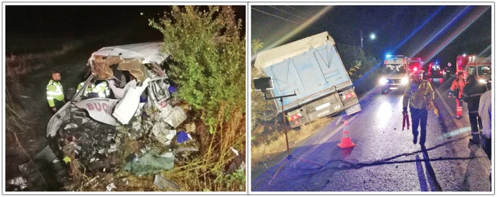 
    Camionul de mare  tonaj a intrat pe  contrasens și  a făcut praf  microbuzul Foto: obiectiv.net   