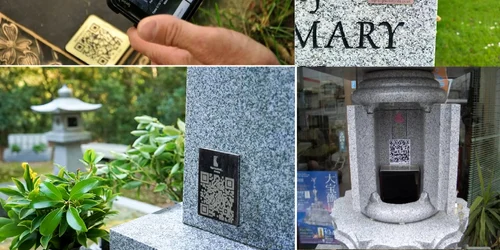 Pietrele funerare digitale o nouă modă și în România Foto Colaj