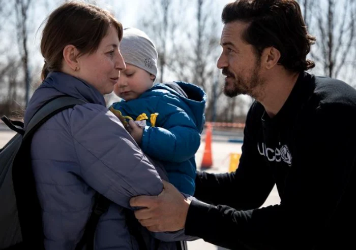 Orlando Bloom, cu refugiaţi din Ucraina 