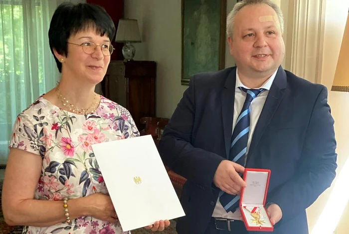 Adelheid Folie, ambasadoarea Austriei, alături de avocatul Andrei Zamfirescu FOTO arhiva personală