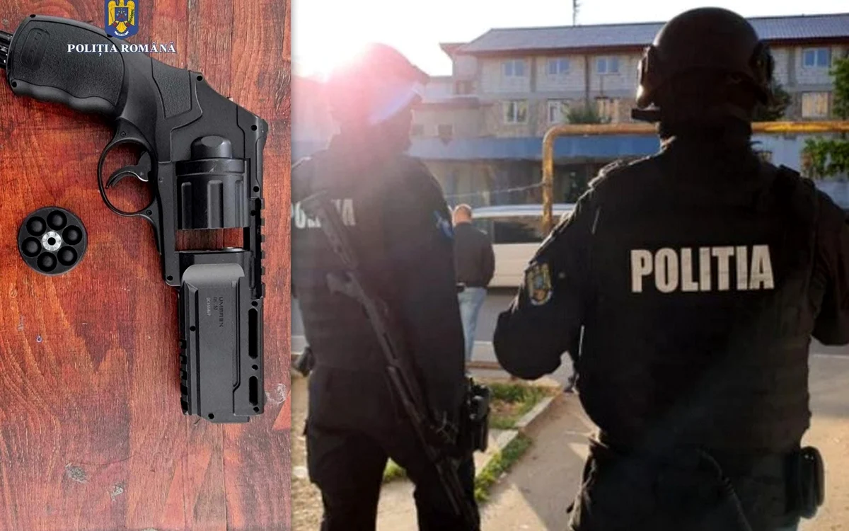 Pistol descoperit asupra unui elev din Lupeni. Foto: IPJ Hunedoara.