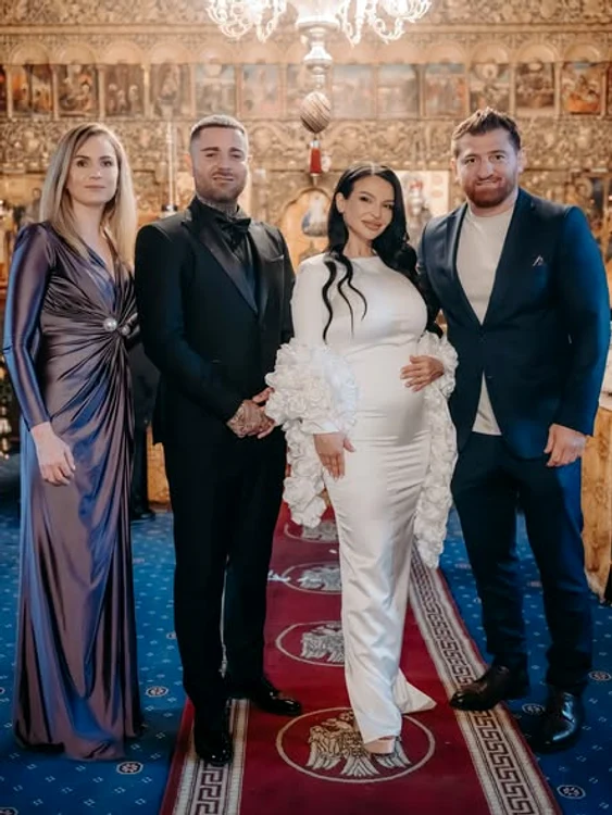 Cătălin și Georgiana Moroșanu, nașii lui TJ Miles și Francisca / FOTO: Facebook