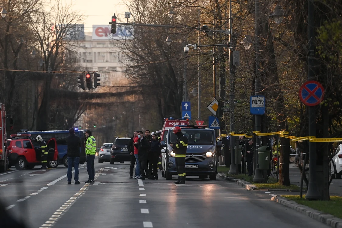 Ciruclaţia a fost blocată în zona Ambasadei Rusiei, după incident foto: Inquam/Octav Ganea