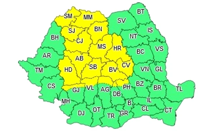 Aceste județe vor fi afectate astăzi de ploi, între orele 14.00-22.00