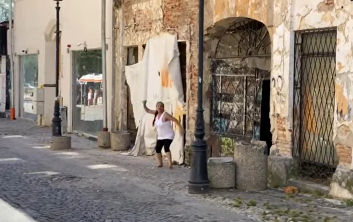 Femeia a aruncat cu pietre în Dan Negru, dar, din fericire, nu l-a nimerit