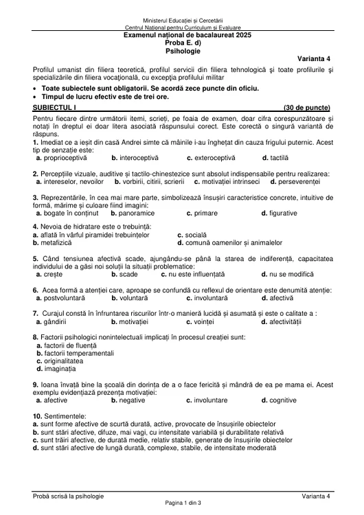 Bacalaureat 2025 - sesiunea de toamnă. Elevii au susținut proba la alegere a profilului. Subiecte și bareme de corectare 61 image