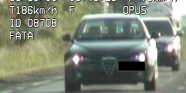 Radarul a înregistrat o viteză de 186 de kilometri la oră
