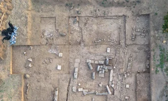 Vedere aeriană a săpăturilor arheologice de la Arsinoe