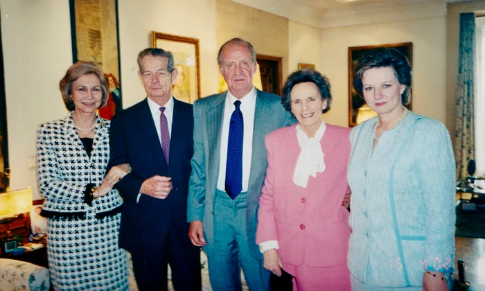 Regina Sofia, Regele Juan Carlos, Margareta, Regele Mihai și Regina Ana la Madrid, Palatul Zarzuela, 2002   Casa Regală română jpeg
