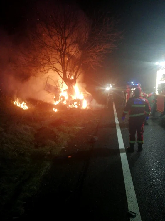Groaznic accident pe DN2A FOTO IPJ Ialomiţa