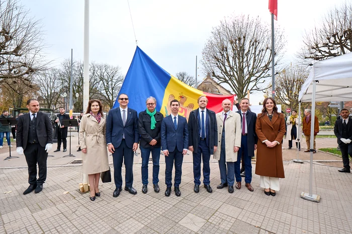 Drapelul Rep. Moldova a fost arborat la Strasbourg. FOTO: Mfa.gov.md