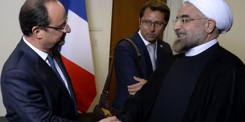 Francois Hollande şi Hassan Rohani FOTO AFP