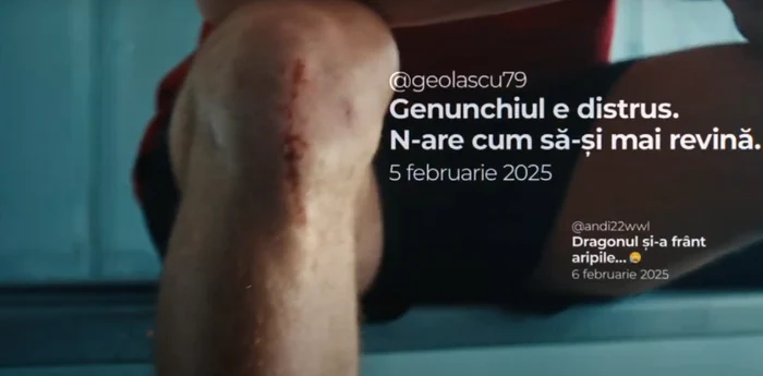 Genunchiul afectat al lui Radu Drăgușin FOTO Captură video