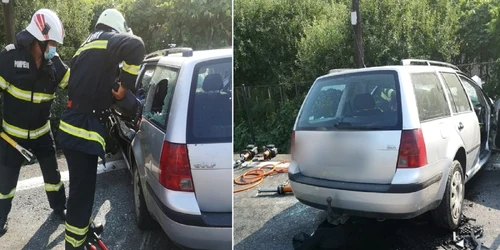 Accident rutier pe Valea Oltului la Brezoi - Vâlcea pe DN7-E81 o victimă încarcerată şi trafic blocat total Foto Adevărul I