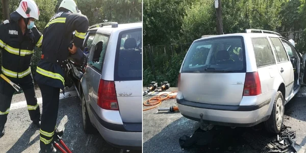 Accident rutier pe Valea Oltului la Brezoi - Vâlcea pe DN7-E81 o victimă încarcerată şi trafic blocat total Foto Adevărul I
