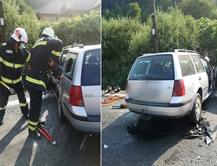 Accident rutier pe Valea Oltului la Brezoi - Vâlcea pe DN7-E81 o victimă încarcerată şi trafic blocat total Foto Adevărul I