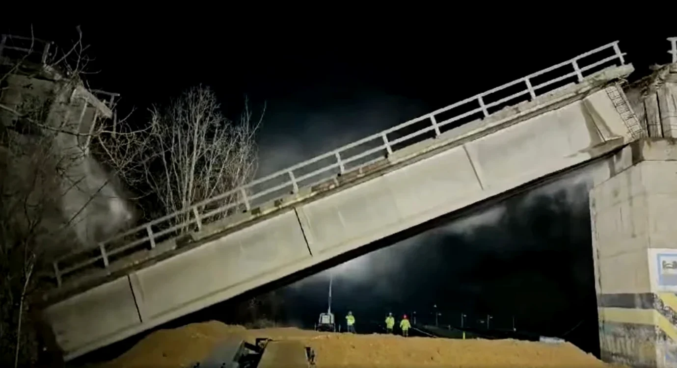 Pod demolat, DN 1. FOTO CFR Infrastructură