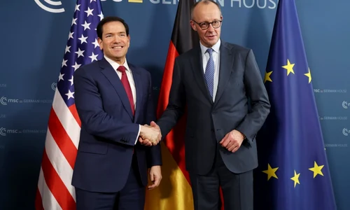 Friedrich Merz și secretarul de stat american Marco Rubio   Munchen FOTO EPA EFE jpg
