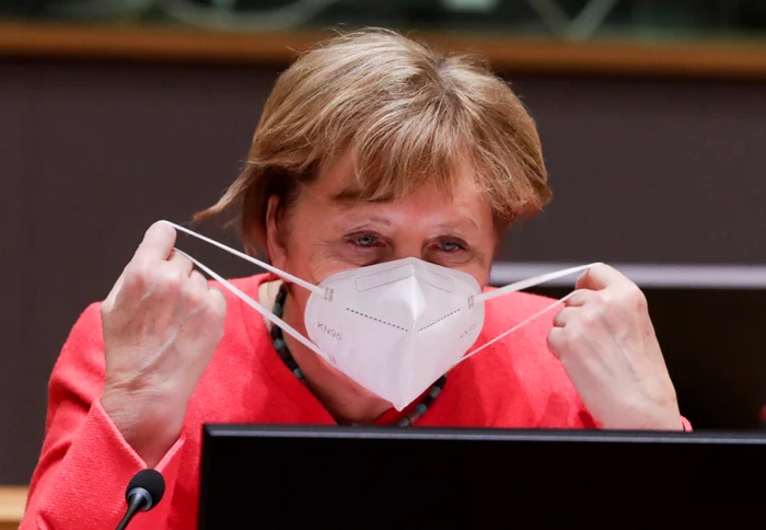 Angela Merkel a avut mască respiratorie cu filtru de protecție KN95foto: EPA-EFE