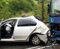 Accident pe Valea Oltului - DN 7 în Vâlcea cu trafic blocat total în urma coliziunii dintre două TIR-uri şi două maşini Foto Adevărul