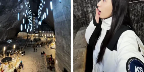 turista din china la salina turda foto captura video tik tok valentina tianran png