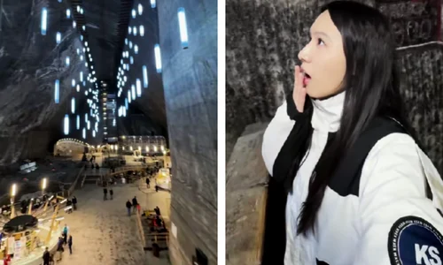 turista din china la salina turda foto captura video tik tok valentina tianran png