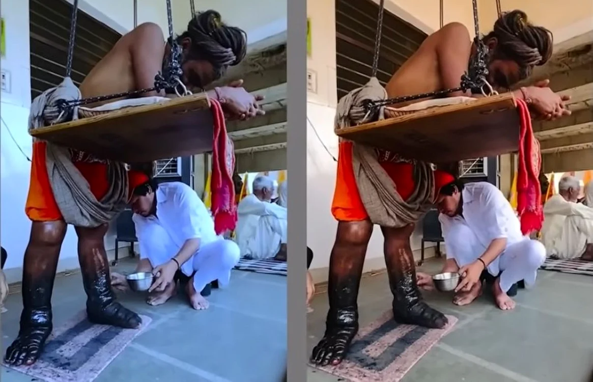 Daulat Giri Ji Maharaj a jurat să rămână doar în picioare timp de 12 ani / foto: captură video