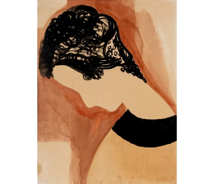 Profil de femme au chignon Princesse Marie Bonaparte