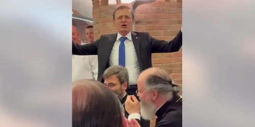 Ioan Aurel Pop la agapa preoteasca, captură video jpg