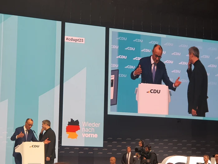 Liderul CDU, Friedrich Merz și liderul CSU, Markus Söder. FOTO: R.F.