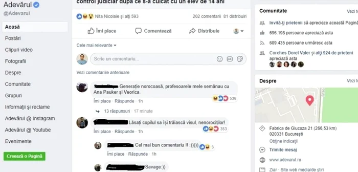 comentarii profesoara fb