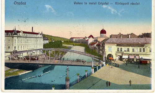 Oradea. Pod peste Criș. Carte poștală din 1933 (© iMAGO Romaniae)