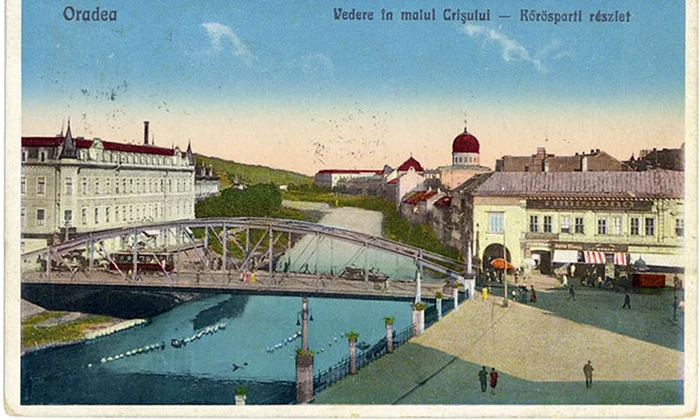 Oradea. Pod peste Criș. Carte poștală din 1933 (© iMAGO Romaniae)