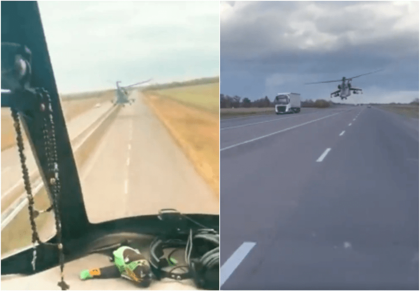 Metoda riscantă folosită de elicopterele ucrainene pentru a nu fi detectate de ruși VIDEO