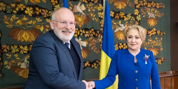 Viorica Dancila si Frans Timmermans FOTO gov.ro