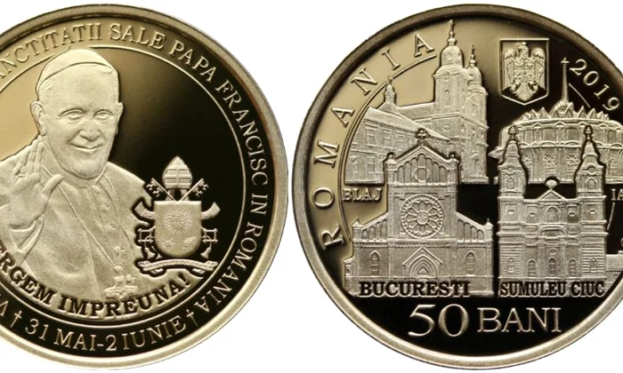 BNR a lansat două monede dedicate vizitei Papei Francisc în România jpeg