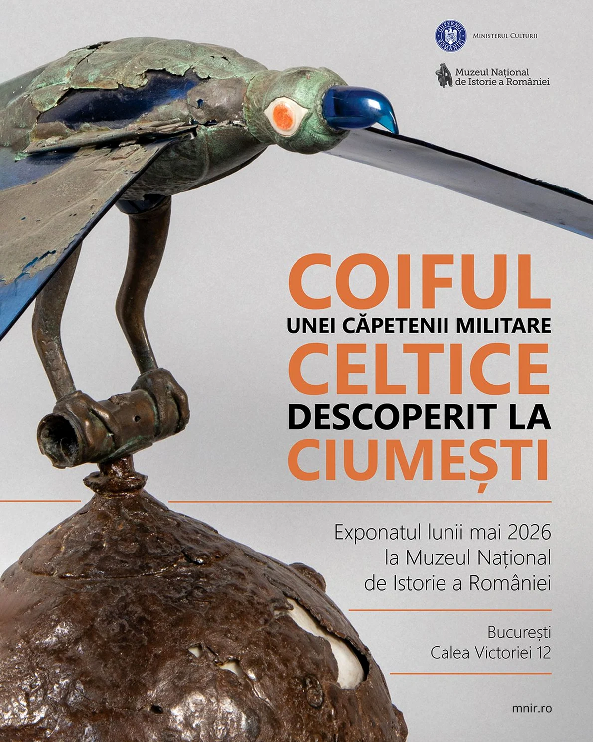 Coiful unei căpetenii militare celtice, descoperit la Ciumești, expus la MNIR