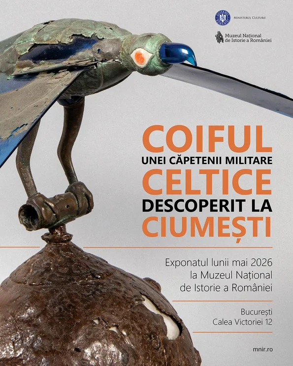 Coiful unei căpetenii militare celtice, descoperit la Ciumești, expus la MNIR