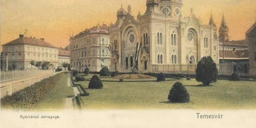 Cartierul Fabric cu Sinagoga în prim plan