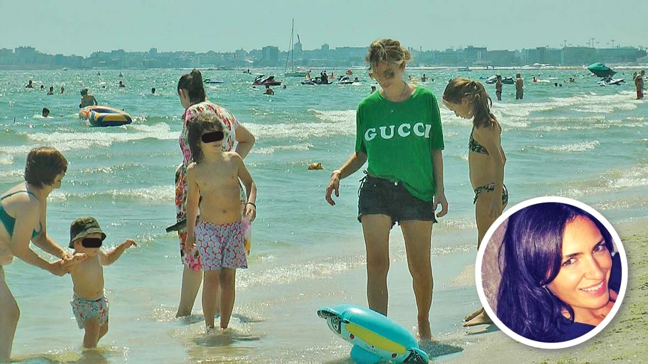 Maria Marinescu şi-a supravegheat copiii,  la malul mării