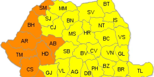 Nouă judeţe sub cod portocaliu de caniculă