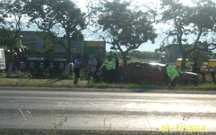 Accidentul a avut loc înainte de intrarea în localitatea sălăjeană Bobota FOTO martor accident